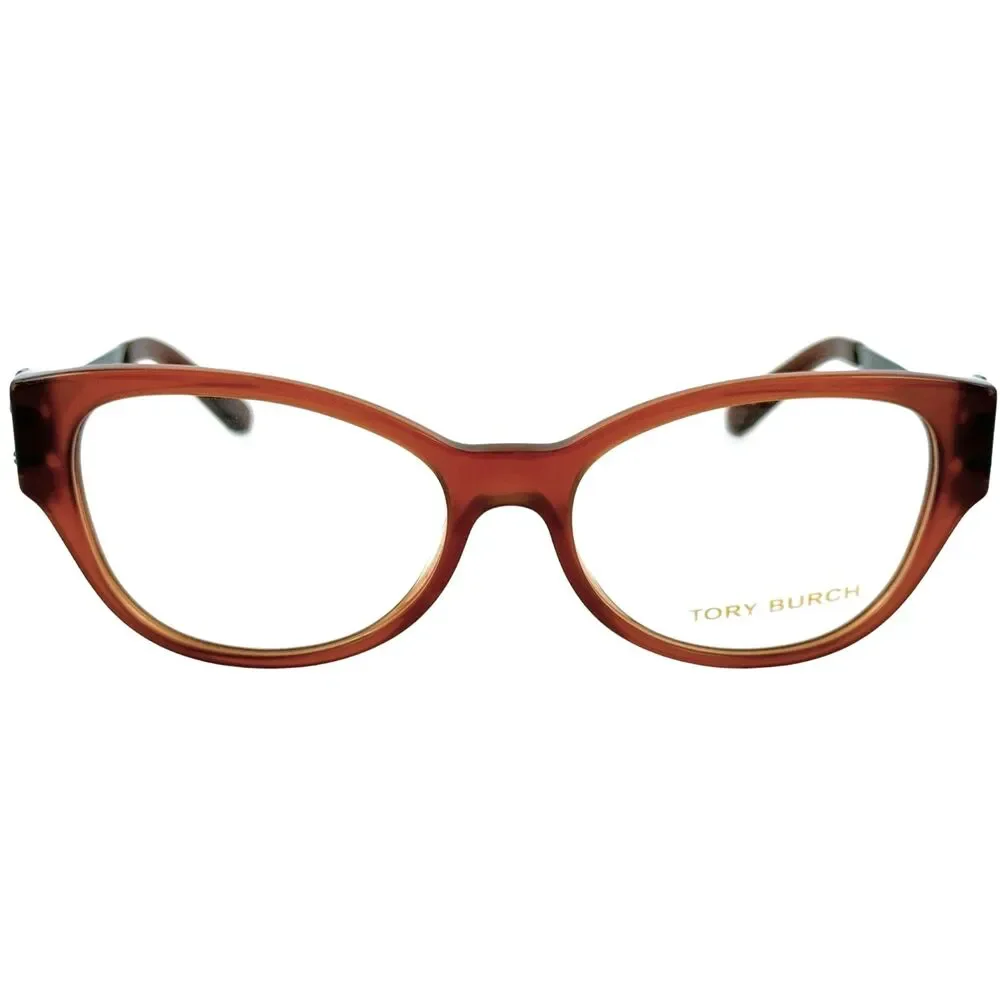 Tory Burch TY2077 Womens Plastic Eyeglass Frame 1678 Milky Amber 53-16